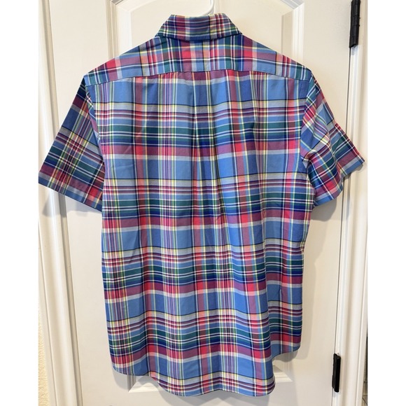 Polo Ralph Lauren Classic Fit Madras Plaid Shirt Men's M Short Sleeve Bright - Picture 3 of 3